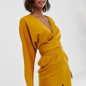 BRAND NEW ASOS satin maxi dress mustard